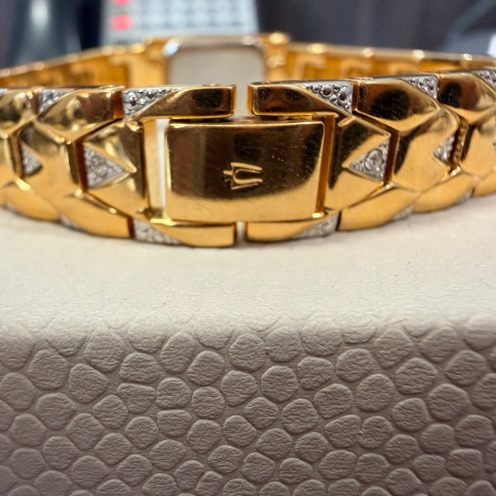 Bulova Women's Gold and Silver Watch with Diamond Accents - Picture 6 of 6